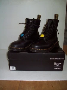 Dr. Martens 1460 Keith Haring 8-Eye Boots Black Leather US Men's 5 Women's 6 VGC - Picture 1 of 24