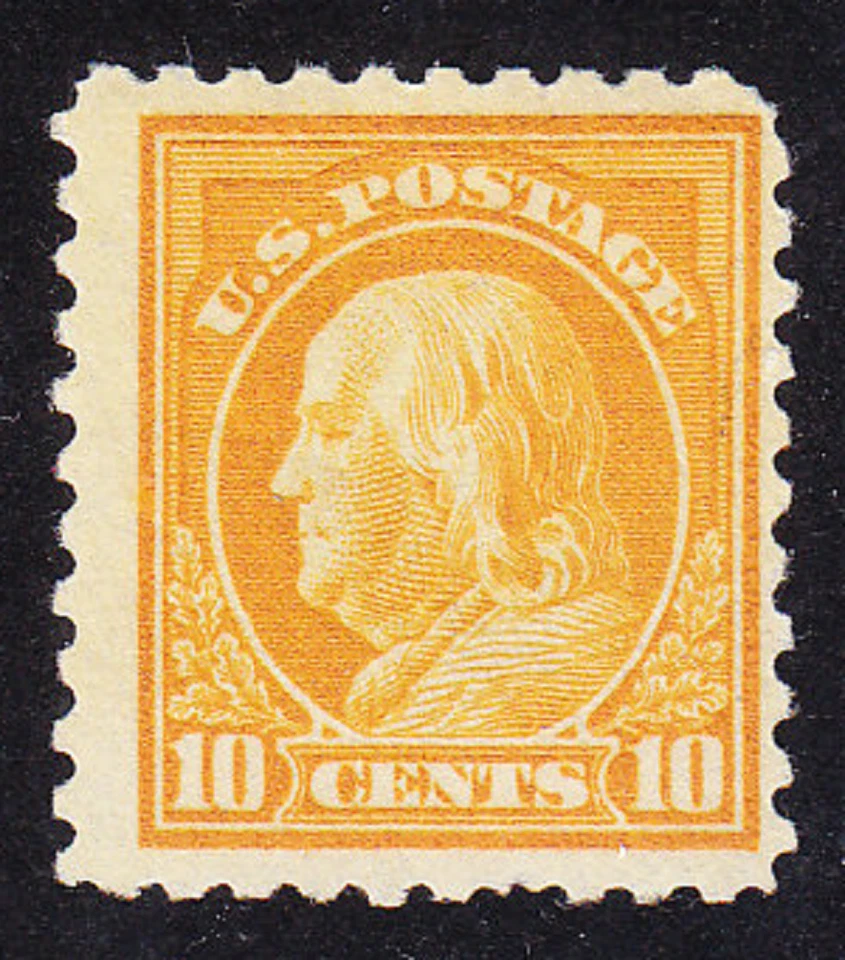 US Scott 433 old 10c Franklin perf 10 SLWM M/H/OG CV $40 - Image 1 of 1
