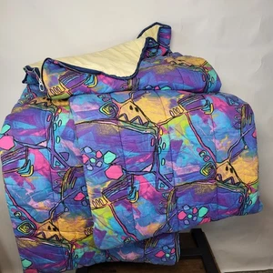 2 x Vintage Sleeping Bag 80’s/90’s Abstract Retro Pattern Pair Of Sleeping Bags - Picture 1 of 14