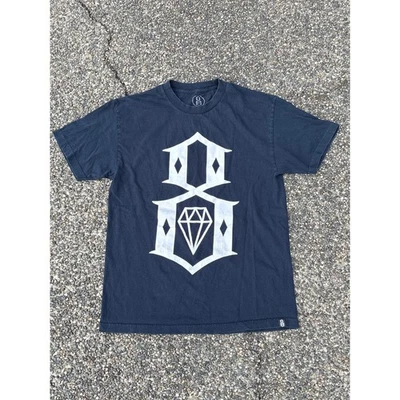 Rebel8 diamond black white logo Large casual shirt y2k retro - Image 1 of 4