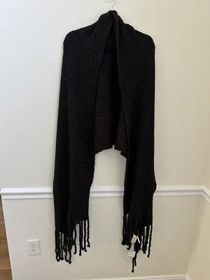 Free People Jaden Ribbed Fringe Blanket Scarf  One Sz Boho Cozycore  NWT - Image 1 of 4