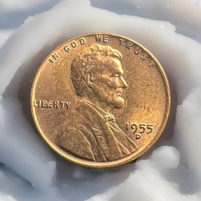 1955-D MINT ERROR  WHEAT CENT Penny ('BIE'  IN LIBERTY) - Image 1 of 4