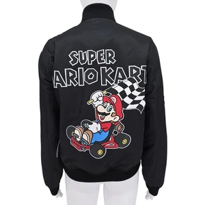 Forever 21 Mario Kart Windbreaker Jacket Black S New - Picture 1 of 8