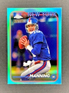 ELI MANNING, 2024 Topps Chrome Aqua Refractor #1D/199, NY Giants 🏈 - Picture 1 of 2
