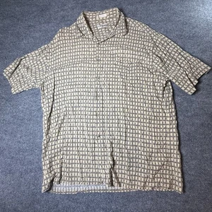 Vintage Campia Moda Shirt XL Rayon Made in Korea 90s Geometric Print Camp Collar - Picture 1 of 5