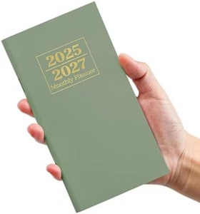 Pocket Planner 2025-2027, 2-Year Monthly Calendar, Small Purse Size - Green - Picture 1 of 6