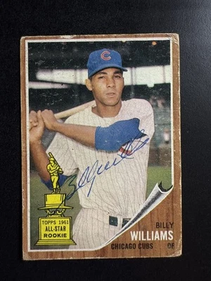 1962 Topps Billy Williams Rookie All star Signed Auto Cubs HOF - Image 1 of 2