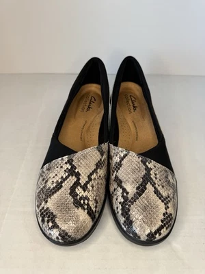 Clarks Para Mujer Suttyn Caminar Cuero Cuñas Serpiente Cuero Talla 7 W Foto 1 de 4