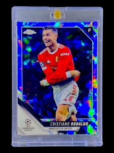 CRISTIANO RONALDO BLUE SAPPHIRE Holo Chrome Refractor SP Parallel Soccer Card - Picture 1 of 7
