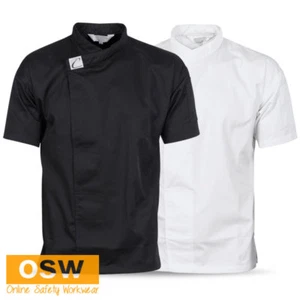 UNISEX Mens Womens Black White Waiter Chef TUNIC Hospitality Restaurant Shirt - Picture 1 of 4