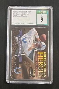 1998 Leaf Rookies And Stars Peyton Manning RC /2500 CSG Green Label 9 - Picture 1 of 5