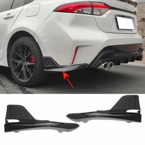 2*For Toyota Corolla Sedan 2020-2023 Carbon Rear Bumper Lip Side Skirt Splitters - Picture 1 of 5