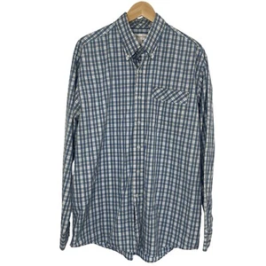 Cutter & Buck Plaid Button Down Shirt Large Blue White Button Up Men’s - Picture 1 of 8