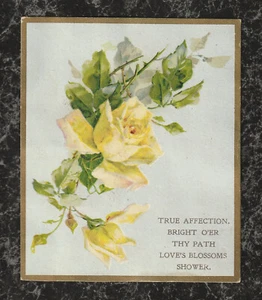 Victorian Love Greeting Card Yellow Roses 4.5 x 3.75 Maybe Valentine - Picture 1 of 4