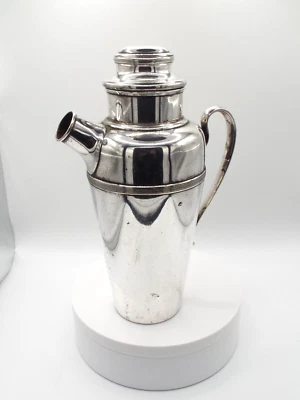 Antique Silver Kingsway Plated Cocktail Shaker c1920 1.25 Pint Size No Stopper — 第 1/4 张图片