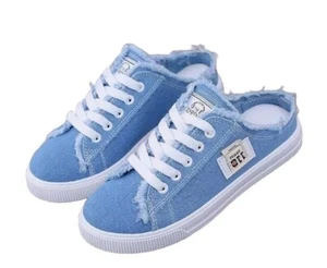 Große Mädchen Gr. 4 Slipper Pantolette Denim Sneaker Schuhe gepolstert in Sohle - Bild 1 von 8