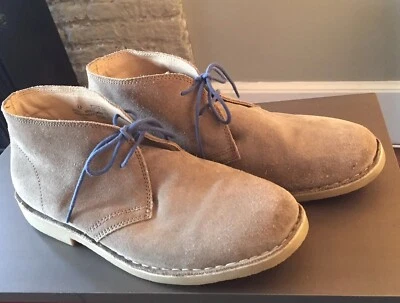 Johnnie B 男式麂皮绒平头靴 11 码/44 欧元巨石灰色紧身鞋 — 第 1/4 张图片