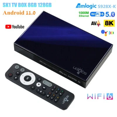 UGOOS SK1 8K UHD Smart TV Box Android 11 S928X-K 8G 128G WiFi6 1000M AV1 HDR Box - Image 1 of 4