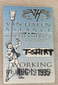 VAN HALEN 12. AUGUST 1995 BALANCE TOUR COLUMBUS, OH WORKING PASS BLAU UNBENUTZT - Bild 1 von 2