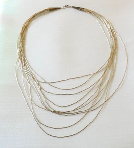 Collar de plata líquida de 10 hilos de plata esterlina sin marca Southwestern 23 pulgadas - Imagen 1 de 14