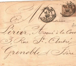 FRANCIA Cubierta París Grenoble Signum Fidei Fraternidad 1888 {cubiertas Samwells}J352 - Imagen 1 de 6