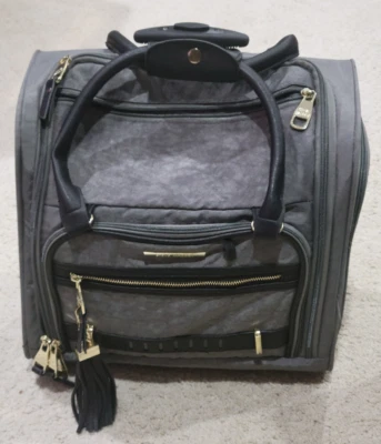 Bolsa de mão Steve Madden Designer 15” sob o assento rolante – bolsos cinza com zíper - Imagem 1 de 4
