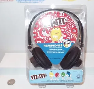 CUFFIE STEREO OVER-EAR GIALLE M&M'S PROMO NERE PELUCHE BLOCCO RUMORE SIGILLATE - Foto 1 di 5