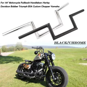 7/8"22mm Guidon Z-Handlebar Moto pour Honda Bobber Yamaha Suzuki Kawasaki Harley - Picture 1 of 8