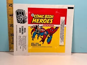 1974-75 Topps COMIC BOOK HEROES STICKERS Camera Wax Pack Wrapper🔥 - Picture 1 of 2