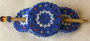Navajo Multi-Color Beaded Hair Barrette With Stick - Picture 1 of 7