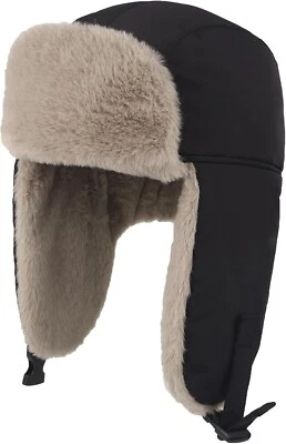 Sombrero de aviador de invierno Ushanka a prueba de viento piel orejeras cálido gorra de esquí para hombres mujeres Foto 1 de 4