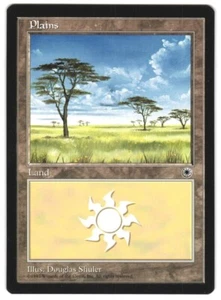MTG Portal POR Plains #196 Vintage Douglas Schuler Artwork Side Clouds Unplayed - Picture 1 of 2