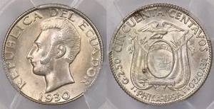 Ecuador 1930 50 Centavos PCGS MS 64 PC1351 combine shipping - Picture 1 of 5