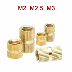 M2 M2.5 M3 Brass Thread Inserts Nuts Knurl Nut Copper Insert With Plastic Sizes - Picture 1 of 5