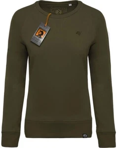 KRB K481 Damen Bio-Baumwolle Sweatshirt COMPANIEER Pullover Grün Olive Melange - Bild 1 von 4