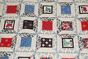 WAMSUTTA Quilt Quality Cotton Fabric * Country/Farmhouse Patchwork Pattern *1 yd - Picture 1 of 3
