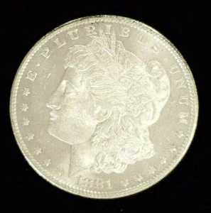1881-O MORGAN SILVER DOLLAR CHOICE/GEM BU WITH CAMEO DMPL OBVERSE (1557) - Bild 1 von 2