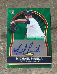 2011 Topps Finest Michael Pineda Rookie Auto Green Refractor 69/199 Mariners - Picture 1 of 2