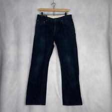 Hiut Denim Co Selvedge WORKR Dark Wash Blue Jeans 32x29 Made in Wales Mens
