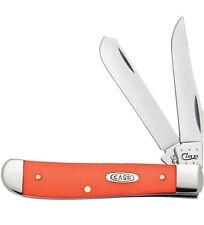 Case Cutlery Mini Trapper Clip/Spey Orange Synth Folding Pocket Knife- 80505