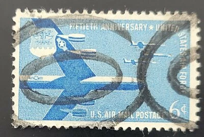 Scott #C49 Air Force 50th Anniversary 6c - 1957 - Air Mail - Used (a5) - Image 1 of 2