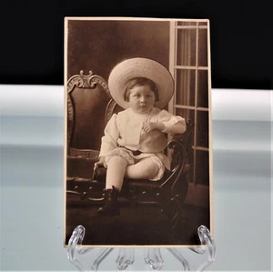Foto niño gabinete años 20 con sombrero Carlin Letrich Atlantic City NJ - Imagen 1 de 5