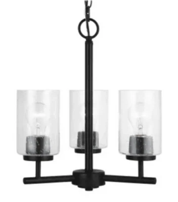 Araña de pilar Visual Comfort 31170-112 Oslo 3 luces 15" de ancho negra medianoche Foto 1 de 2