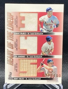 2004 Clubhouse Collection Heart of the Lineup Triple Relic Pujols Edmonds Rolen - Picture 1 of 4