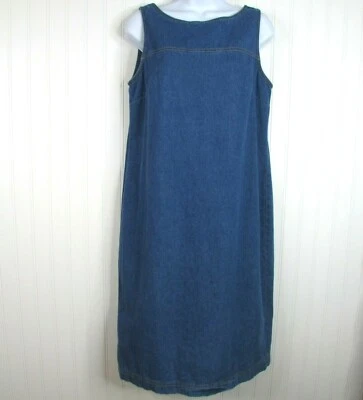 Vintage Long Denim Dress Blue Jean Jumper Size 8 USA 100% Cotton Country Prairie - Image 1 of 4