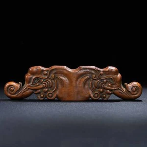 Chinese Natural Rosewood Hand-carved Exquisite Double Elephants Pen Rack 1442 - Picture 1 of 9