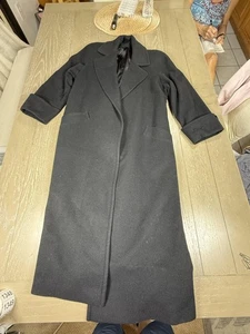 Nordstrom Gallery Coat Womens 4 Black 100% Camel Hair Long Lined Classic USA - Picture 1 of 15