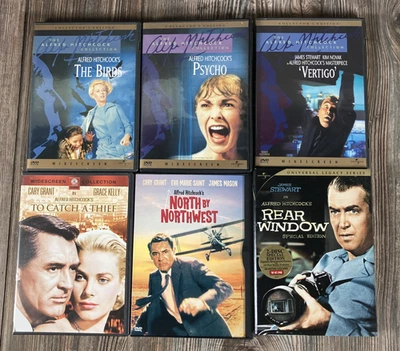 Alfred Hitchcock Movie 6 Lot DVD Vertigo, Psycho, Rear Window, Birds, North by - Image 1 of 4