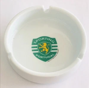 Sporting SCP Soccer 2005 Oficial Product White Porcelain Ashtray VTG Rare - Picture 1 of 5
