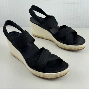 Merrell Women’s Kaiteri Wedge Black Strap Sandal Size 10 EUR 41 Outdoor Gorpcore - Picture 1 of 9